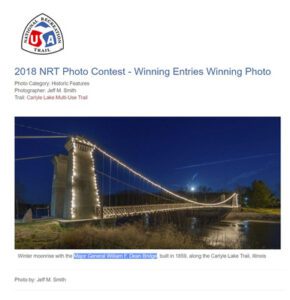The Brigadier General Dean Bridge as a winning image for the 2018 National Recreational Trails contest