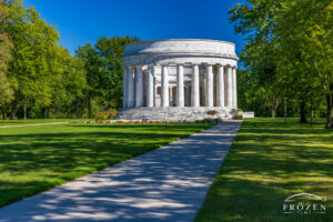 Ohio Fine Art Photography print featuring Warren G. Harding memorial featuring circular Greek Architecture on a pretty Ohio evening