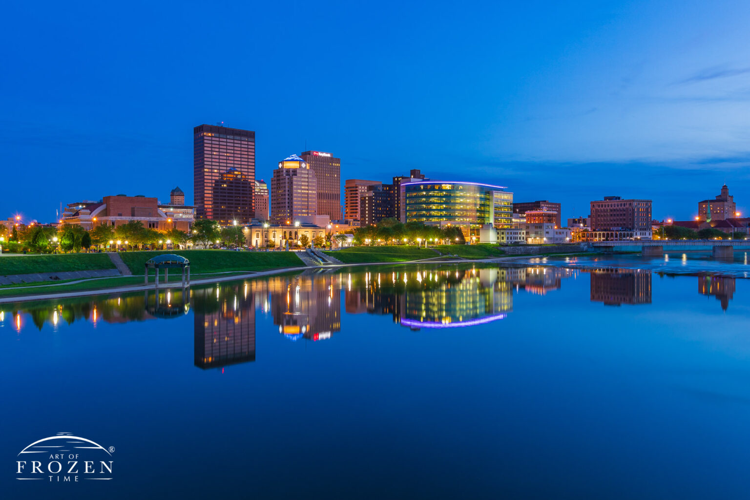 Dayton Skyline at Twilight | Calming Dayton Ohio Office Art