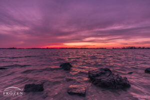 Twilight image over Indian Lake, near Russells Point where the clouds took on interesting warm colors