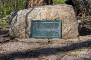 A bronze plaque from the founder of Glen Helen Nature Preserve honoring his daughter Helen Birch Bartlett