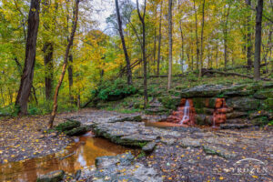 A rainy autumn evening over the Yellow Springs in Glen Helen Nature Preserve