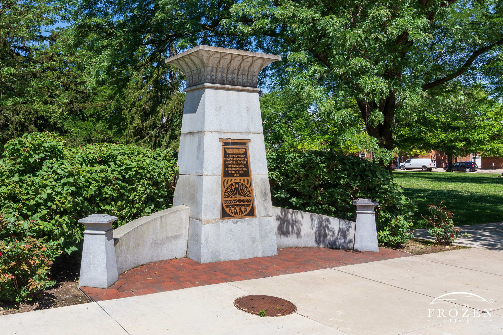 As Dayton revitalizes Patterson Boulevard, planners reinstalled this monument celebrated the city’s original advocate for better streetscape.