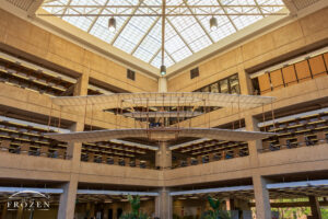1903 Wright Flyer suspended in the Paul Laurence Dunbar Library atrium at Wright State University in Dayton Ohio