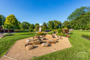 In a children's garden in Springfield Ohio designers installed a series of boulders for kids to enjoy