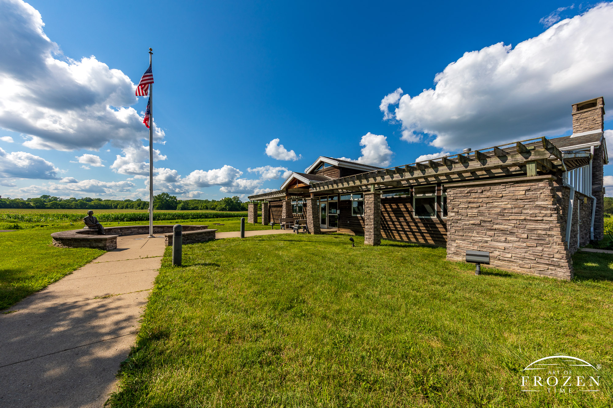 An exterior view of the Davidson Interpretive Center built adjacent to the Battle of Peckuwe battle site