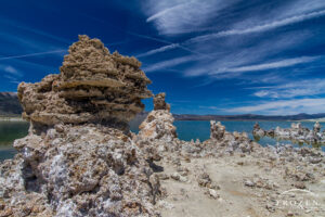 Along the Mono Lake shoreline, calcium rich springs build these rock giants as which looks like a scene from the moon
