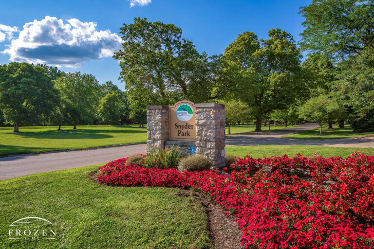 Snyder Park Entrance Sign, Springfield Ohio No. 1 | Art of Frozen Time