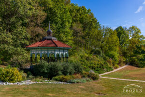 Cincinnati’s Eden Park features a historic Moorish gazebo which on this early autumn day stands under amazingly blue skies