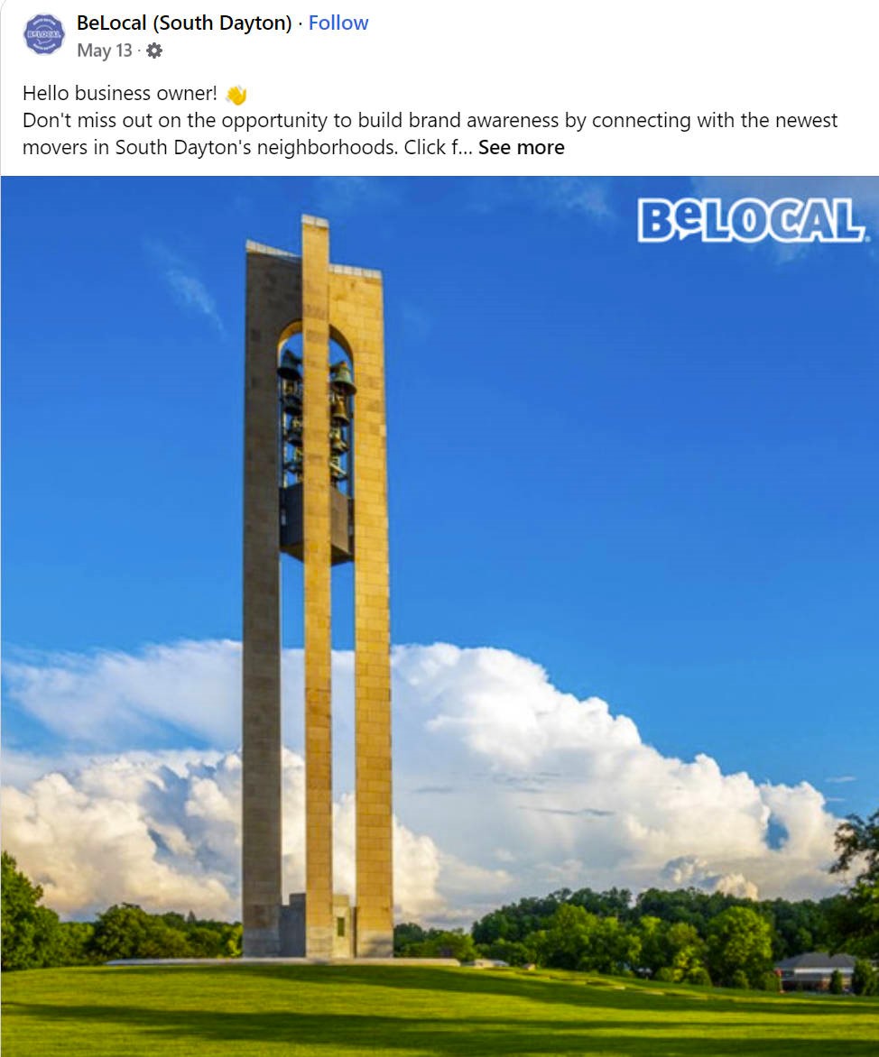 A Dayton fine art photography of Deeds Carillon during a summer evening with billowing clouds in the background