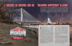 A magazine page with an image of the bridge.